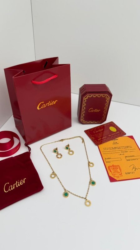طقم ماركه حلق مع سنسال (cratier ) شامل الملحقات الاصليه