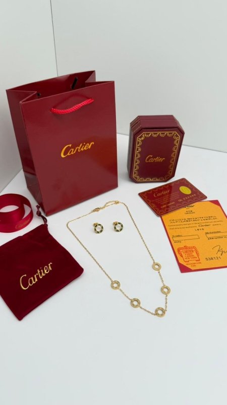 طقم ماركه حلق مع سنسال (cratier ) شامل الملحقات الاصليه