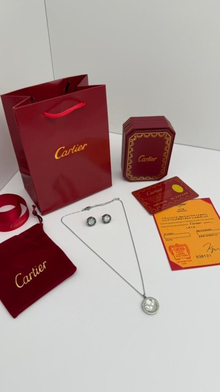 طقم ماركه حلق مع سنسال (cratier ) شامل الملحقات الاصليه