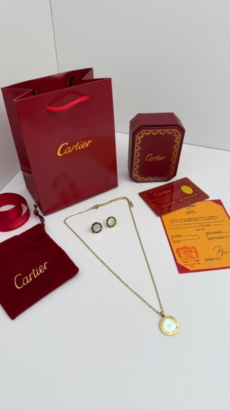 طقم ماركه حلق مع سنسال (cratier ) شامل الملحقات الاصليه