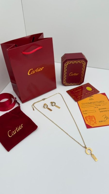 طقم ماركه حلق مع سنسال (cratier ) شامل الملحقات الاصليه