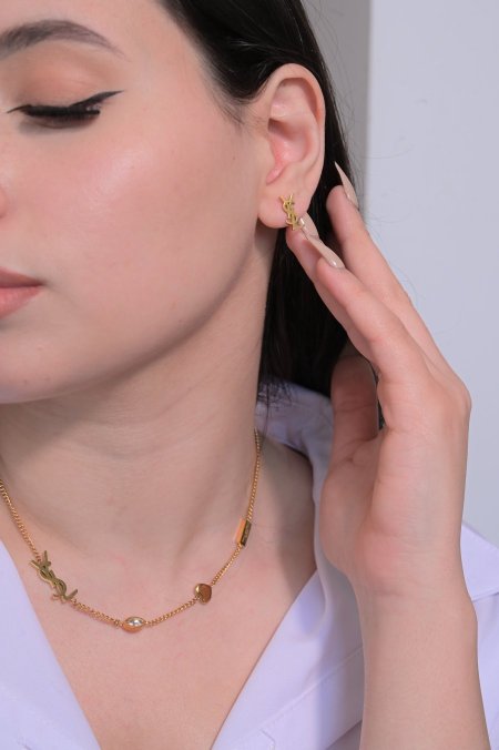 طقم حلق مع سنسال YSL