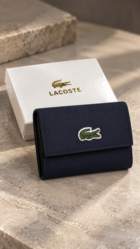جزدان لاكوست / LACOSTE حجم صغير شامل علبة