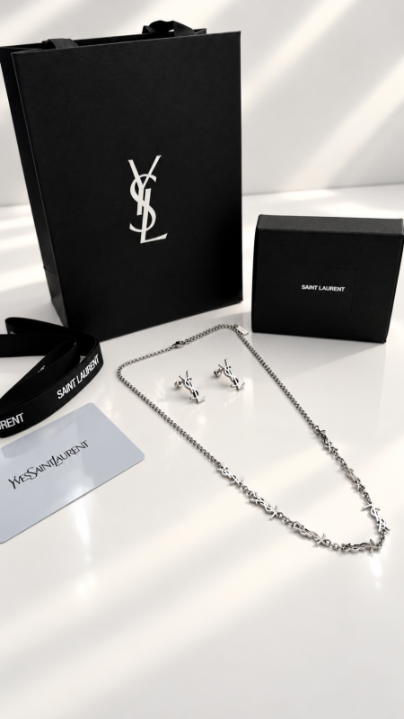 طقم اكسسوار YSL / سنسال وحلق شامل الملحقات الاصلية 051