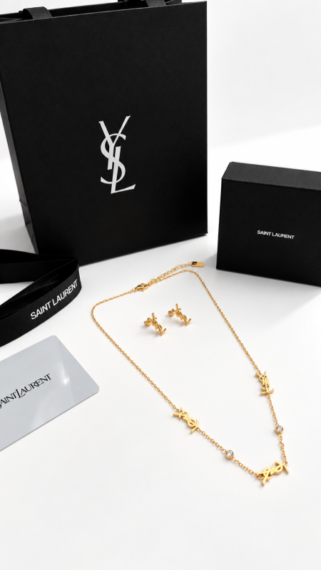 طقم اكسسوار ysl - سنسال مع حلق شامل الملحقات الاصلية 053
